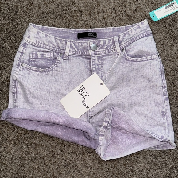 1822 Denim Pants - 1822 Denim Annabeth High Rise Roll Short NWT 4 Light Purple